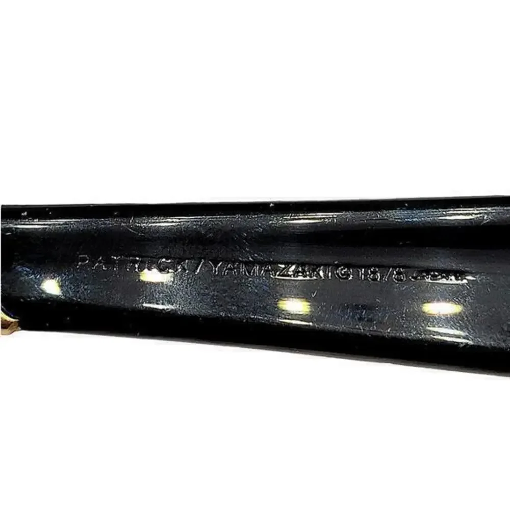 Yamazaki 18/8 Stainless LINDI Black Handle GOLD Accent Vintage‎ Serving Spoon